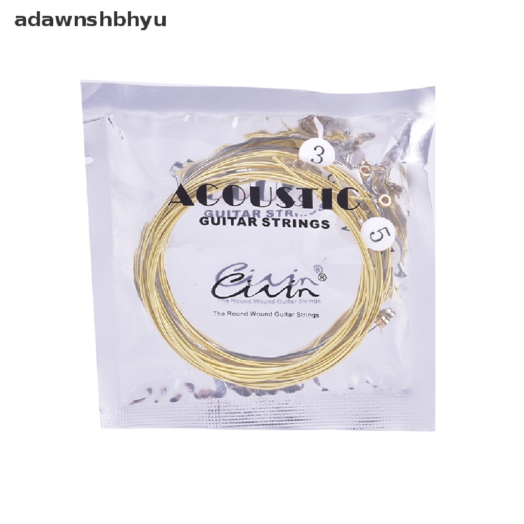 Adawnshbhyu 6pcs/set Senar Gitar Akustik Universal Kuningan Hexagonal Steel Core Strings Untuk