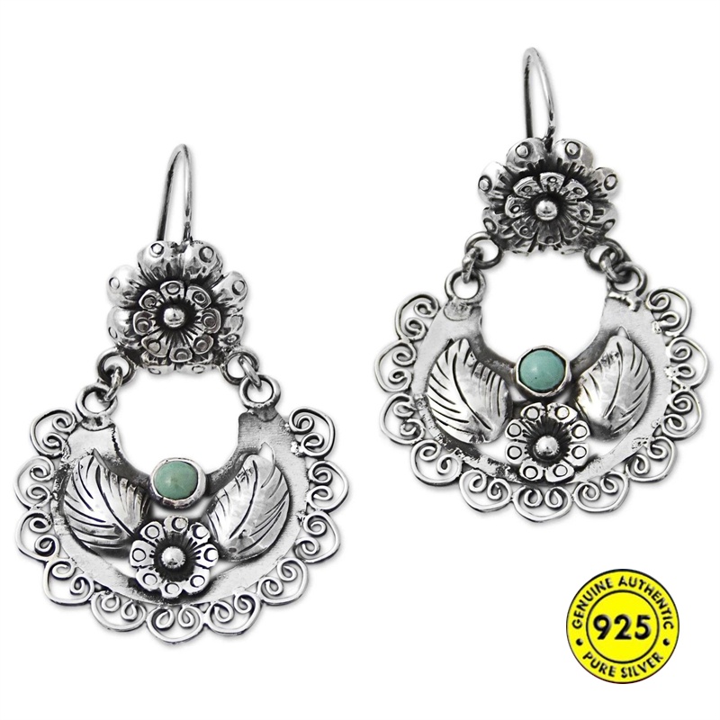 925 Silver New Silver Turquoise Earrings