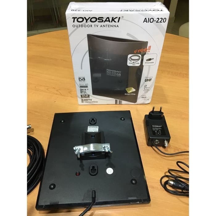 ANTENA TV TOYOSAKI AIO 220 + KABEL 10 M INDOOR / OUTDOOR LUAR DALAM