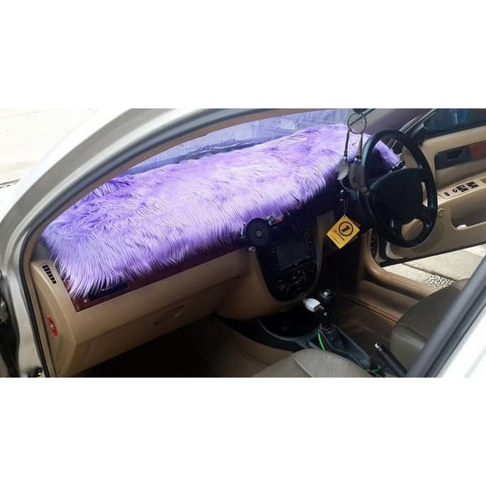 Alas Bulu Cover Penutup Dashboard Mobil Bulu Panjang Warna Ungu Muda Otop44 Ori