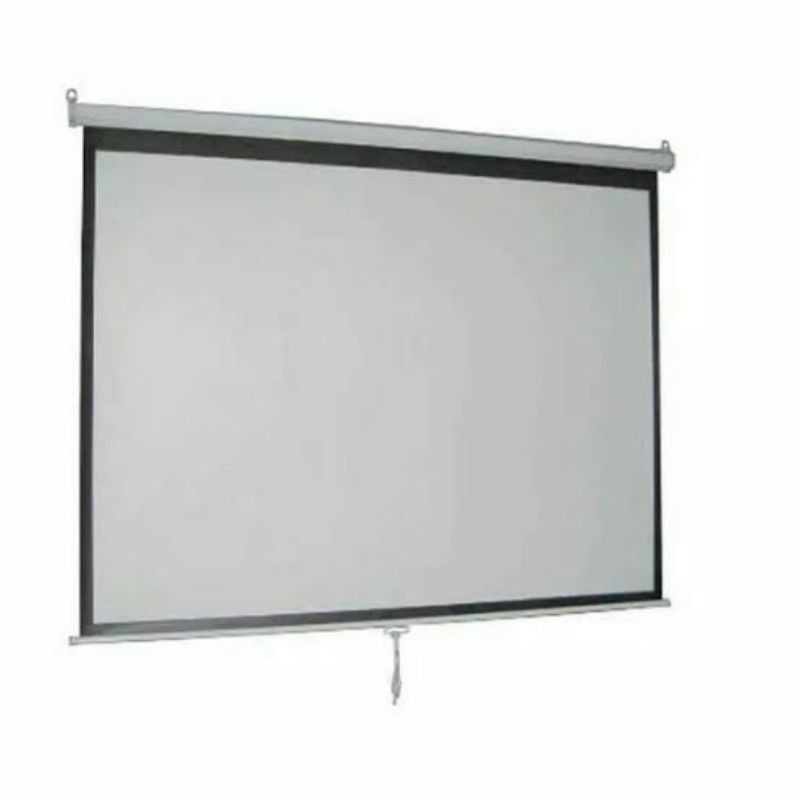 Layar Proyektor 70 inci Wall mount 178cm x 178cm 70&quot; 70 Inch Manual wall screen 70inci