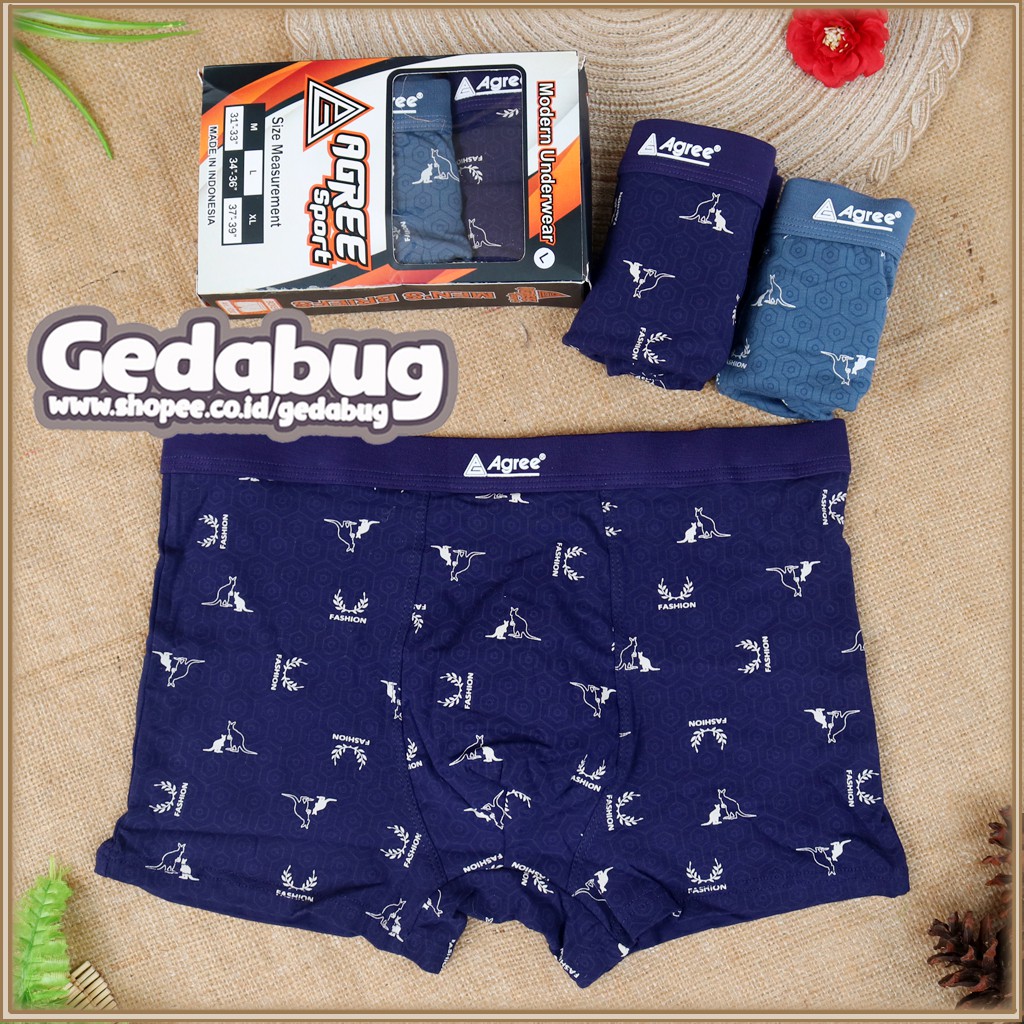 [ 3pc ] Celana BOXER AGREE 1232 / AGREE PRIA Celana dalam Pria Dewasa Berkualitas | Best Seller GEDABUG