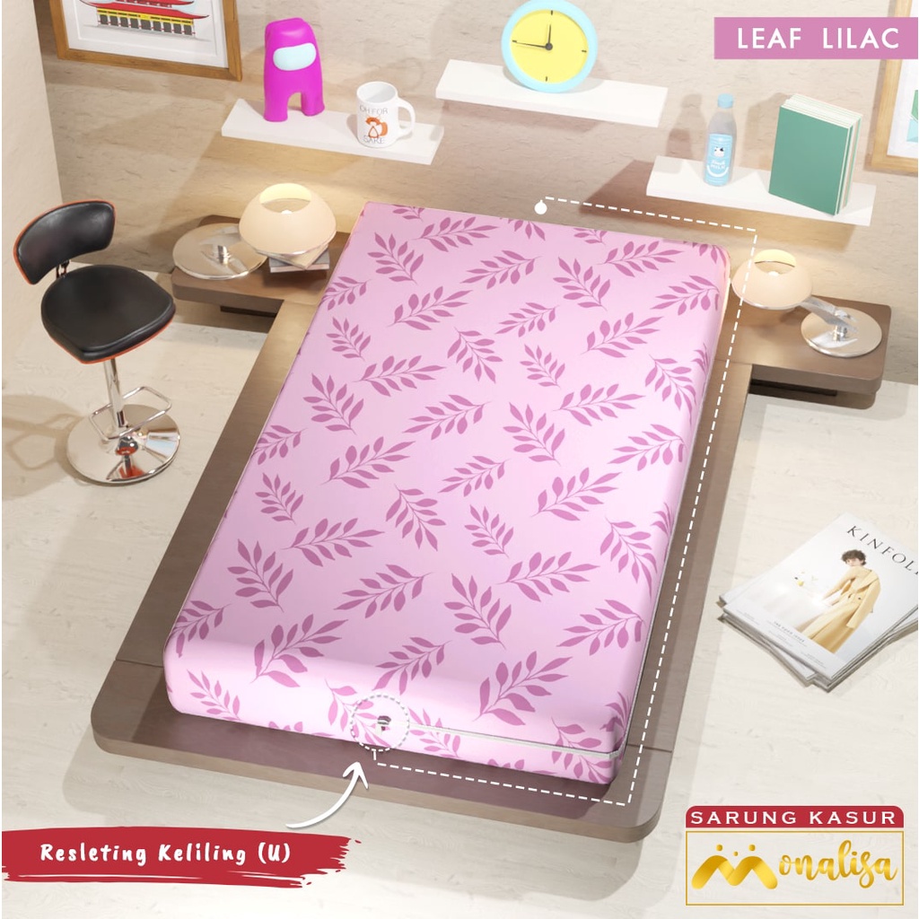 Monalisa Premium Sarung kasur Uk 90/100/120 T 15/20 - Leaf Lilac