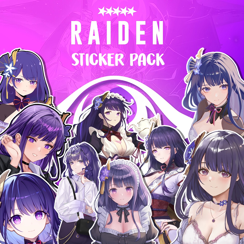 

Sticker Pack Raiden Shogun Baal Genshin Impact / Stiker pack Anime