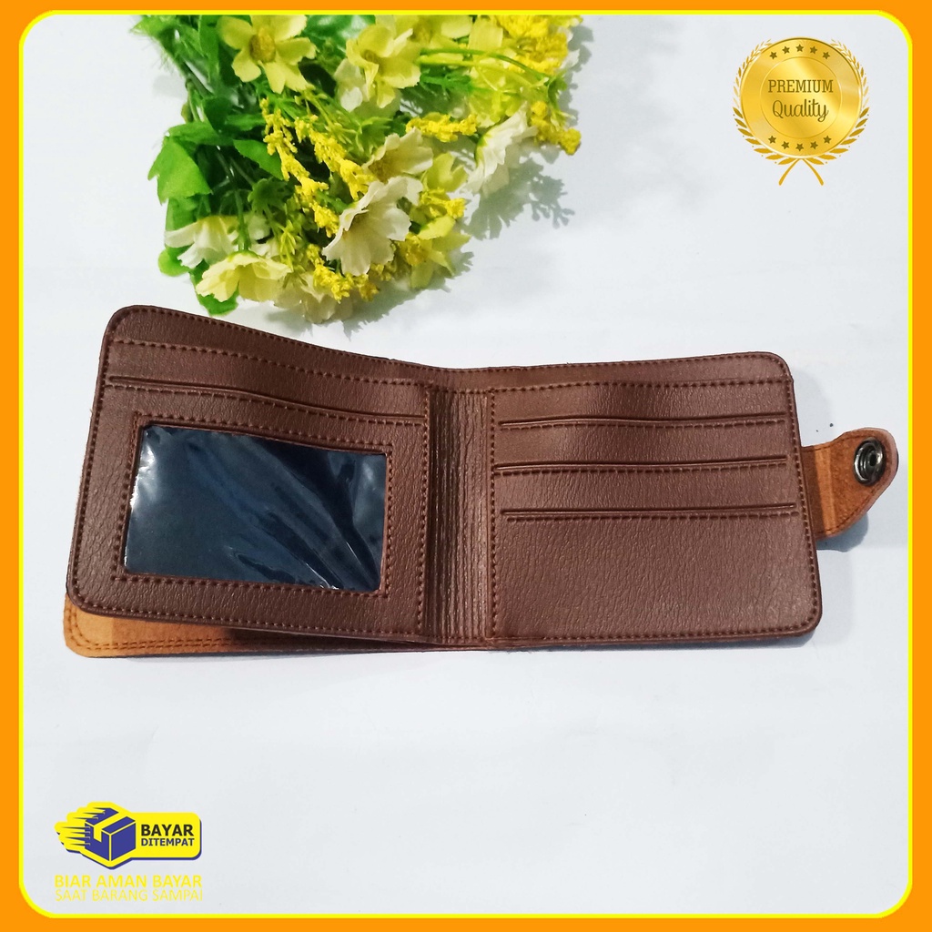 dompet lipat Pria kancing grosir COD bahan PVC