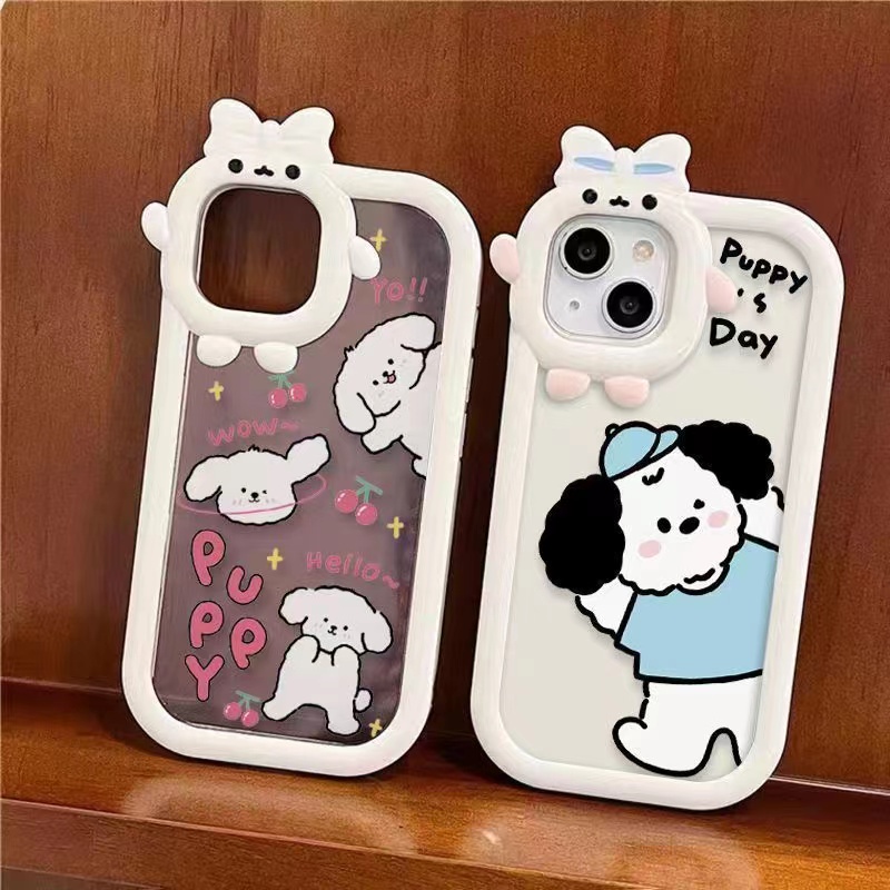 Soft Case TPU Motif Anak Anjing Untuk iPhone 13 13pro 13prm 11 7Plus 8Plus Xr XS 13 12pro Max