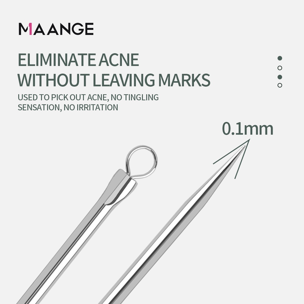 MAANGE Komedo Wajah Pembersih Alat Facial Pencabut 4Pcs Alat Pinset (Dengan kotak) 3003