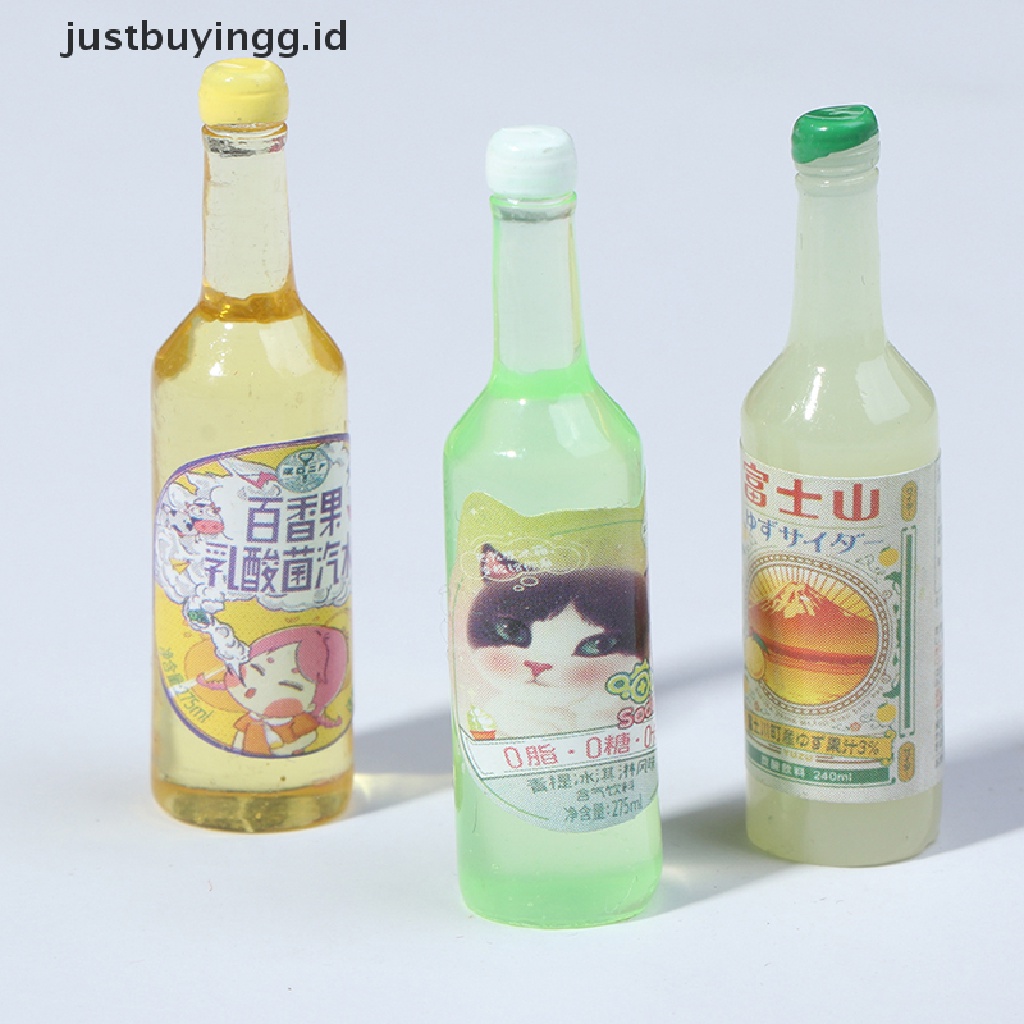 Justbuyingg.Id 5pcs / Set Mainan Miniatur Botol Minuman Soda Skala 1: 12 Untuk Aksesoris Rumah Boneka