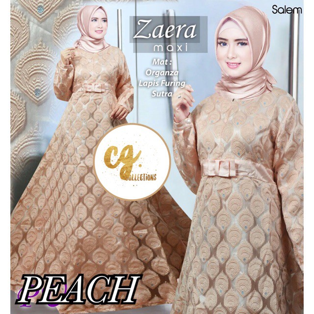 ZAERA MAXI organza gamis muslimah dress lebaran pesta par