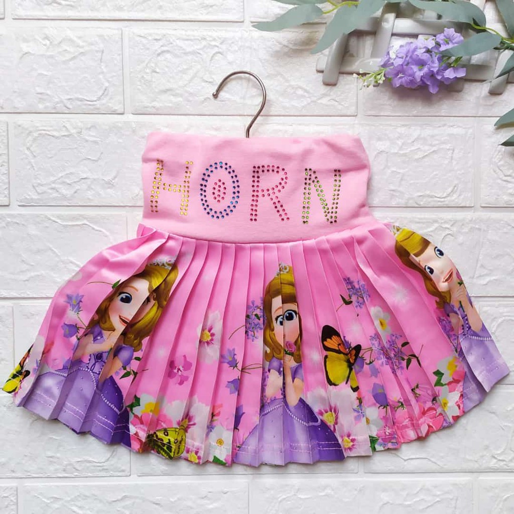 Rok Plisket Anak Perempuan 1 2 3 Tahun Motif Terbaru Import Premium Rok Plisket Pendek Karakter