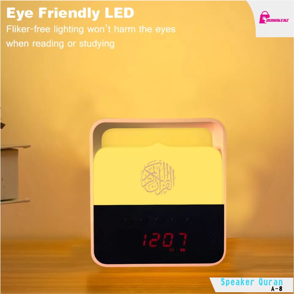 Speaker Quran - Model A8 - Speker pembaca alQuran- Surah Surah alquran - dapat terhubung dengan smar