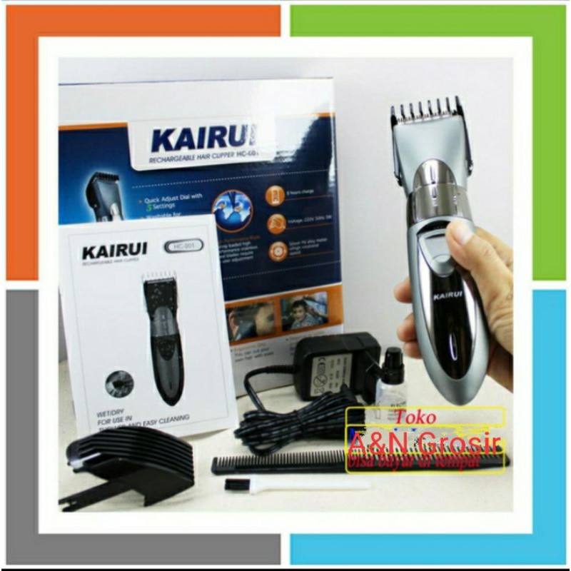 Mesin Cukur Rambut KAIRUI HC-001 Alat Cukur Rambut Cas Waterproof Dap