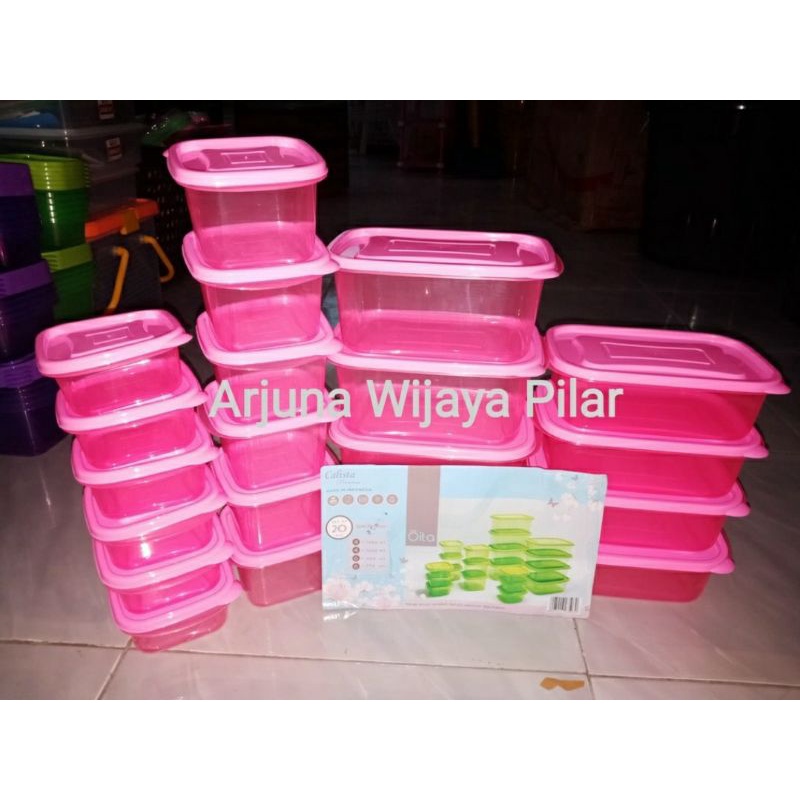 TOPLES set BPA free CALISTA OITA SET OF 20 PCS +Kardus atas bawah &amp; Bubblewrap