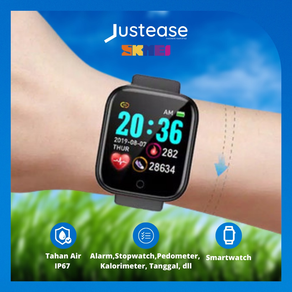 SKMEI Aerora Y68 Jam Tangan Pria Wanita Bluetooth Smartwatch Original Justease