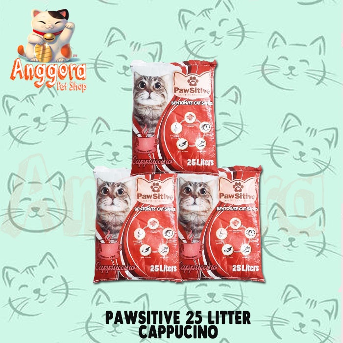 Promo pasir kucing PAWSITIVE 25 liter Pasir wangi gumpal kucing (Grab gosend)