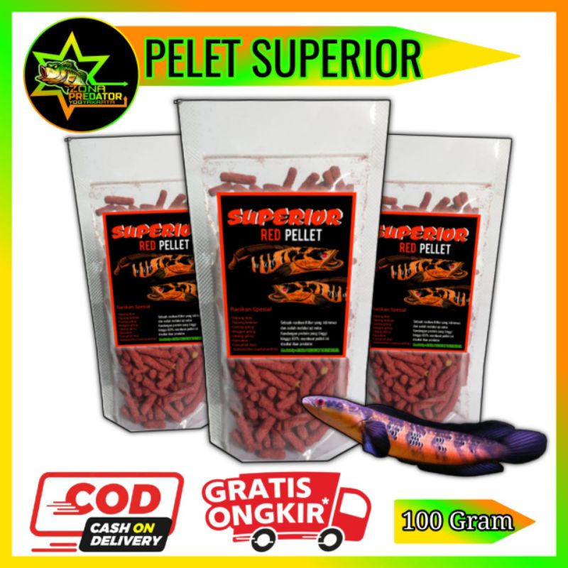 PAKAN CHANNA PELET SUPERIOR RED 100 GRAM