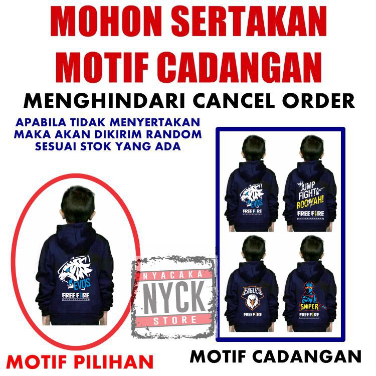 Jaket Anak Laki Laki Free Fire || Jaket Free Fire Anak || Jaket Ninja Anak Free Fire Murah Keren