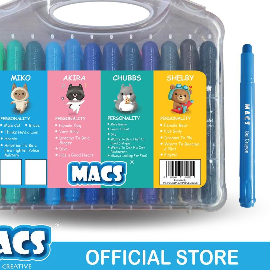 

MACS 24 Colors Gel Silky Crayon Warna