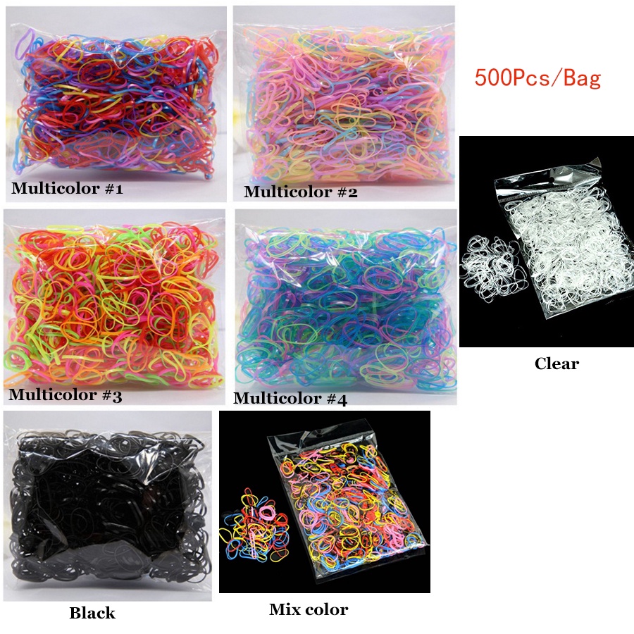 700Pcs/Box Kids Disposable Dot Cute Mini Elastic Rubber Bands / Girl Ponytail Hair Tie