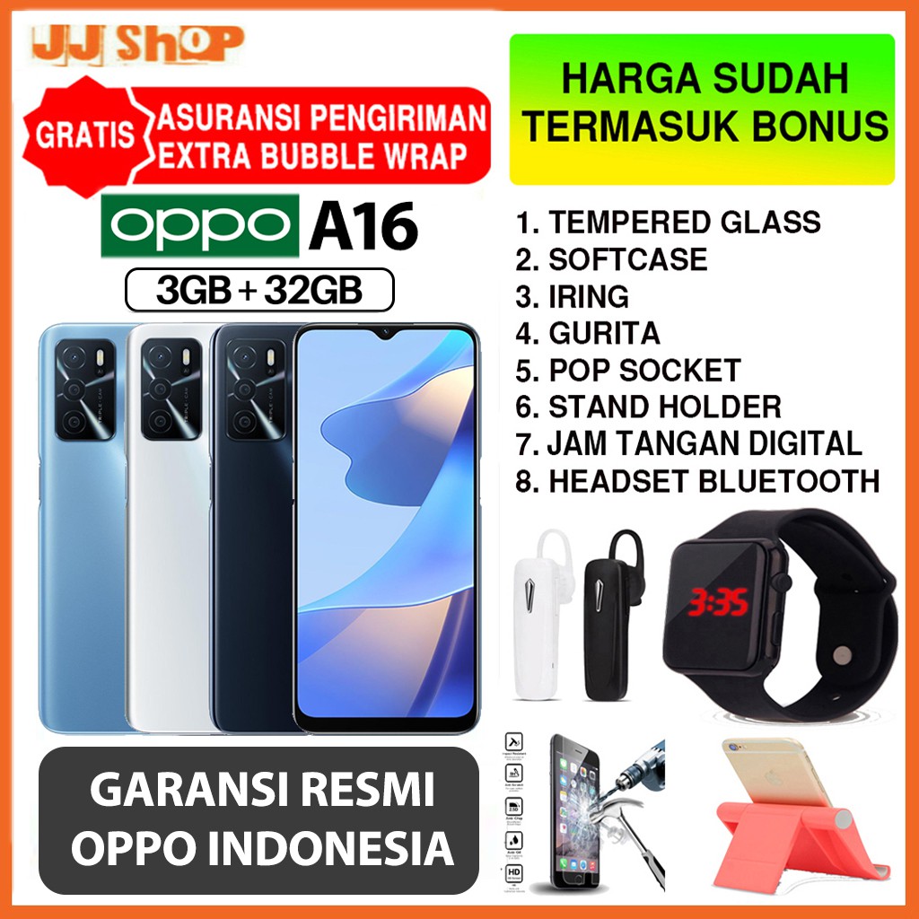 OPPO A16 3gb 32gb GARANSI RESMI | Shopee Indonesia