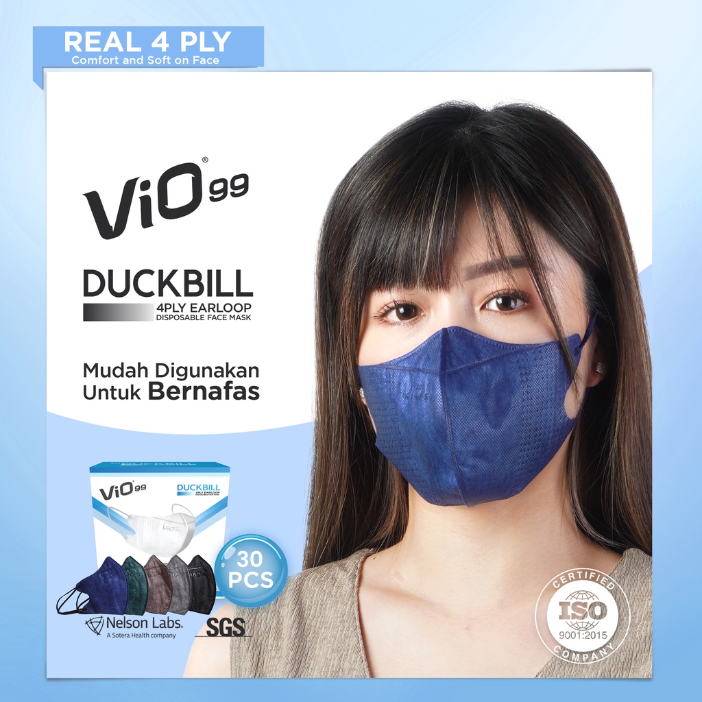 Vio - Duckbill 30'S Mask 4 ply - masker duckbill 4 ply perbox isi 30