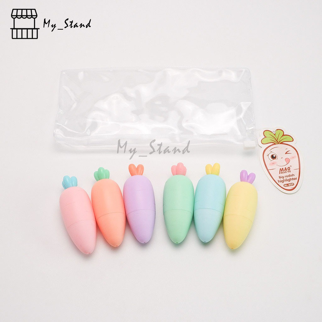 

Highlighter Wortel Oren 3D & Pastel Color Carrot Stabilo Marker Textlighter Lucu Murah Unik Warna Warni
