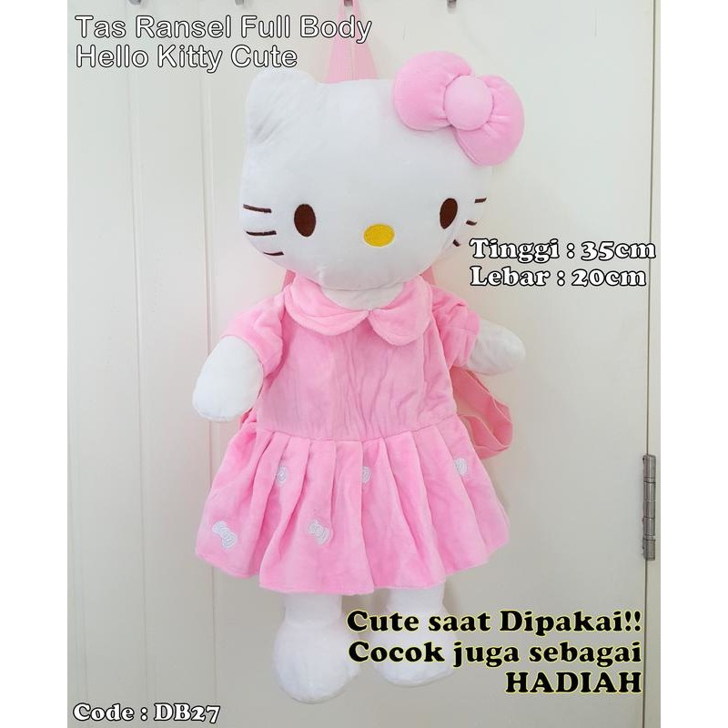 Ransel Full Body Hello Kitty Tas Sekolah Anak TK Lucu Awet Cantik Boneka Karakter