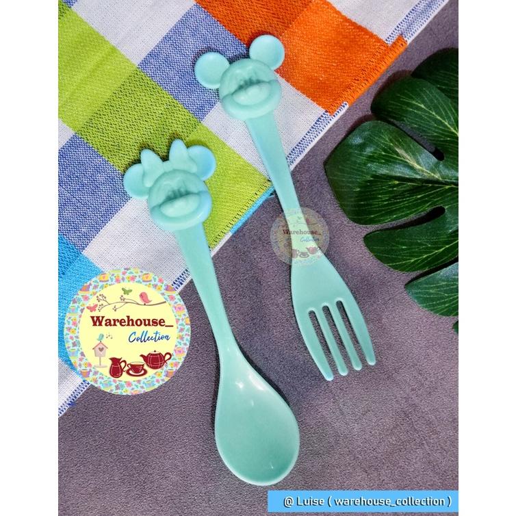 SENDOK + GARPU MAKAN PLASTIK BAYI MICKEY / SENDOK MAKAN MICKEY / SENDOK MAKAN BAYI
