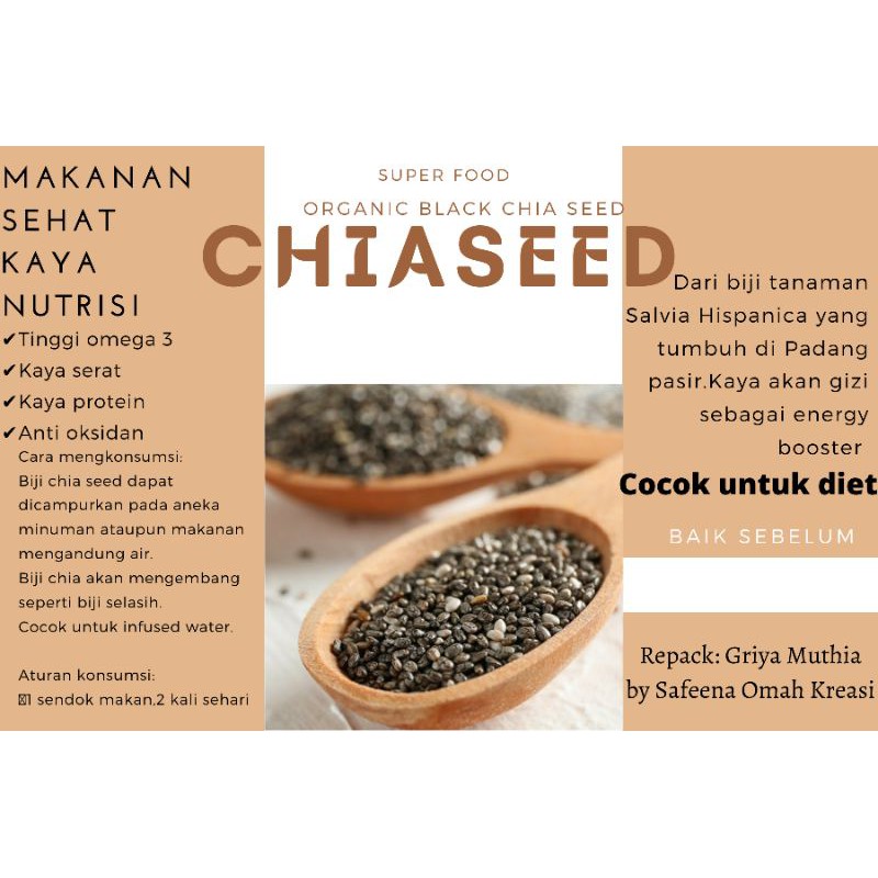 

Chia seed black organic biji chia makanan diet sehat jsr