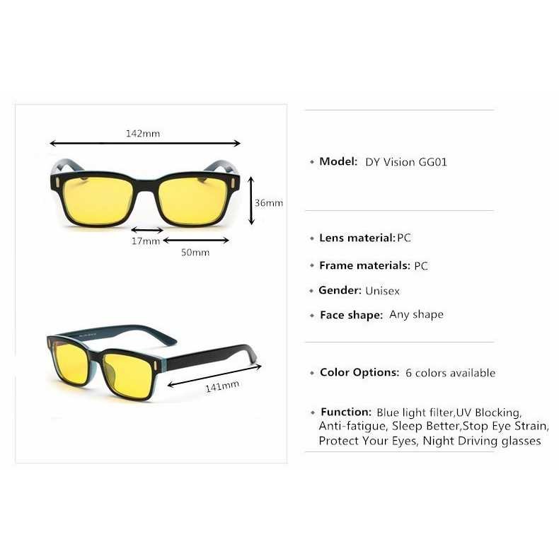 Kacamata Anti Radiasi Komputer Anti Radiation Lens Computer Glasses Kerja Dewasa Pria Wanita Lensa Kuning Bening Clear Perlindungan Mata Layar HP Blue Light Frame Blueray Laris Pelindung-2