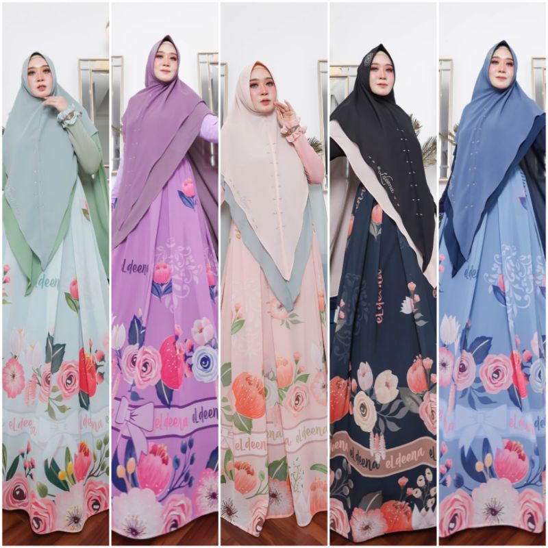 GAMIS ZAHWZA SERIES ELDENA SYARI BY KANAYA GAMIS SERUTI GAMIS SET KHIMAR GAMIS  ELDENA