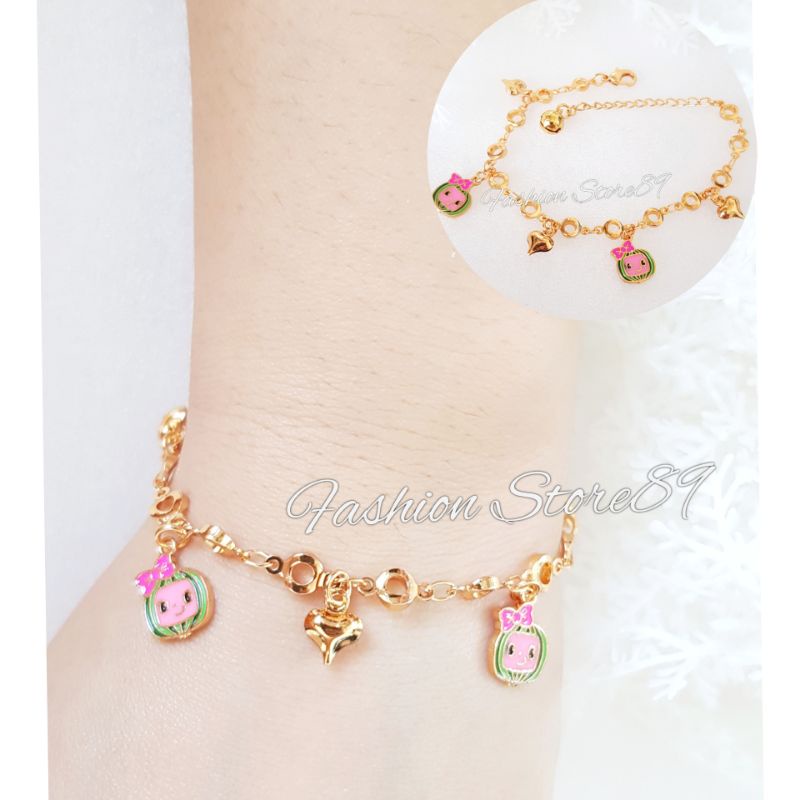 Gelang Anak Tangan dan kaki Impor perhiasan lapis emas 18k gelang rantai jurai Bestseller