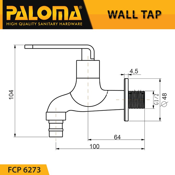 Keran Kran Air Dingin Tembok Wall PALOMA FCP 6273  Taman Garasi MESIN CUCI TAP