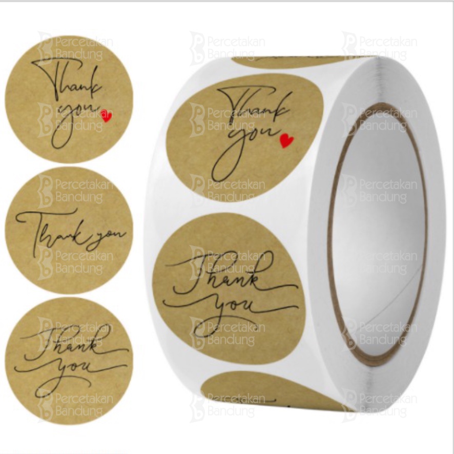 STICKER THANK YOU ||  STIKER TERIMA KASIH || 500 PCS / 1 ROLL || STICKER LABEL MURAH ||-G