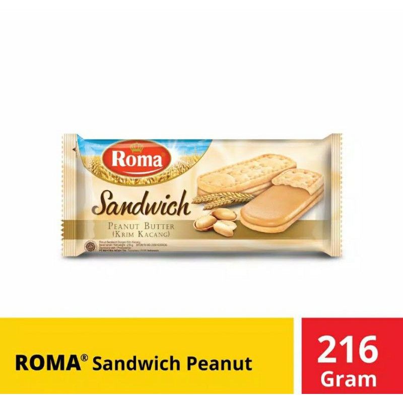 Roma Sandwich kacang / roti kering 216g