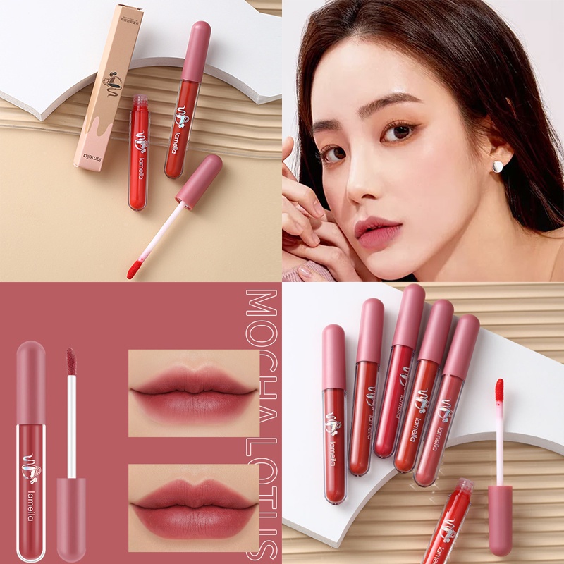 Lameila Lip Glaze Matte 1041 Lipstick Liquid Waterproof Anti Air