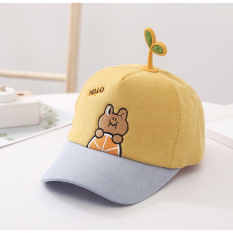 Topi Baseball Anak Laki Laki / Perempuan Model Hello FROG Import-Kuning