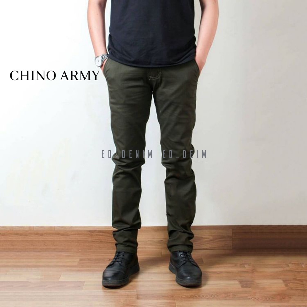 Celana Chino Panjang Pria Jumbo Slim Fit Katun Strecth