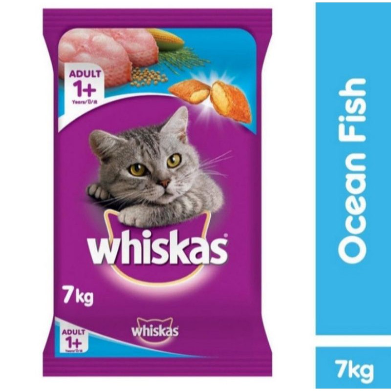 Grab Gojek Only whiskas adult ocean fish 7 kg