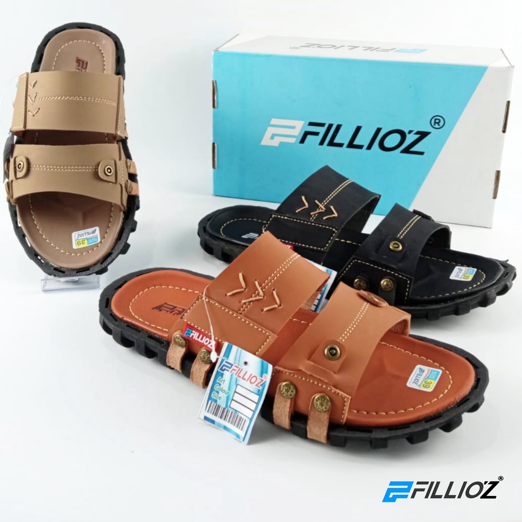 Sandal Pria Kulit Casual Fillioz Original F74 Trend Terbaru