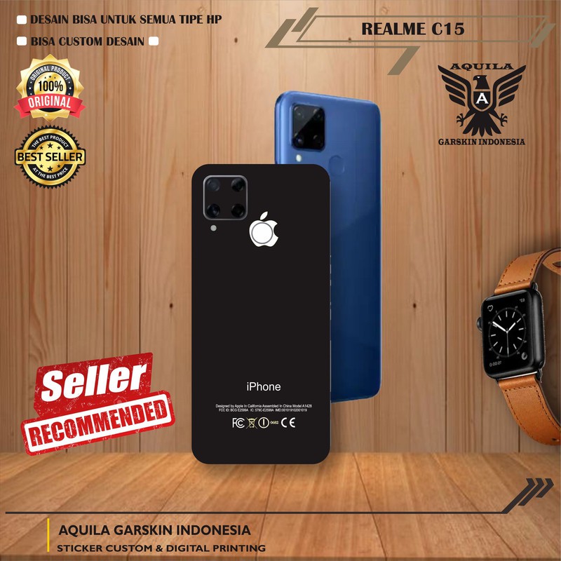 FREE CUSTOM GARSKIN SKIN HP REALME C11 MOTIF IPHONE BLACK