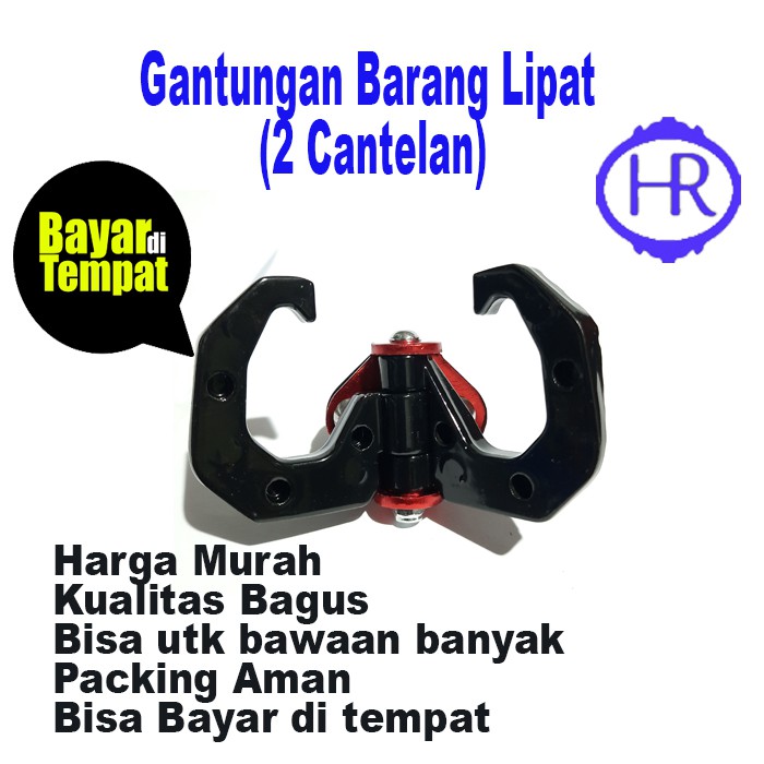 Aksesoris motor Gantungan cabang matic cnc / Gantungan motor model cakar 2 cabang lipat Geser