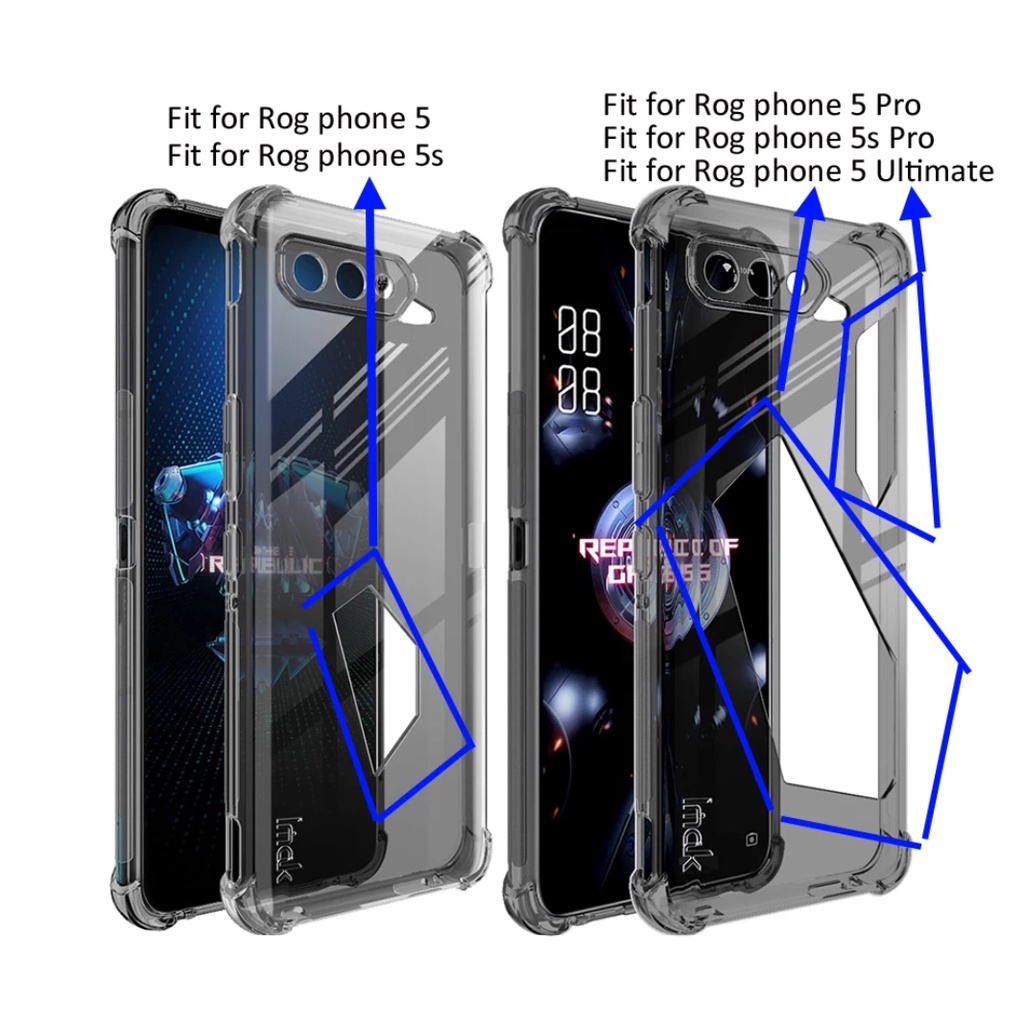 CASE ASUS ROG PHONE 5 5S PRO ULTIMATE AIRBAG DROP RESISTANCE CLEAR PHONE BACK COVER