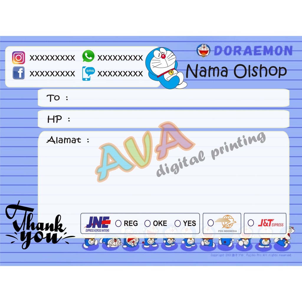 

Kertas Pengiriman Olshop Doraemon