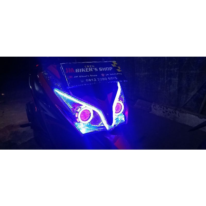 lampu depan projie LED dan alis DRL Running paket PNP langsung pasang