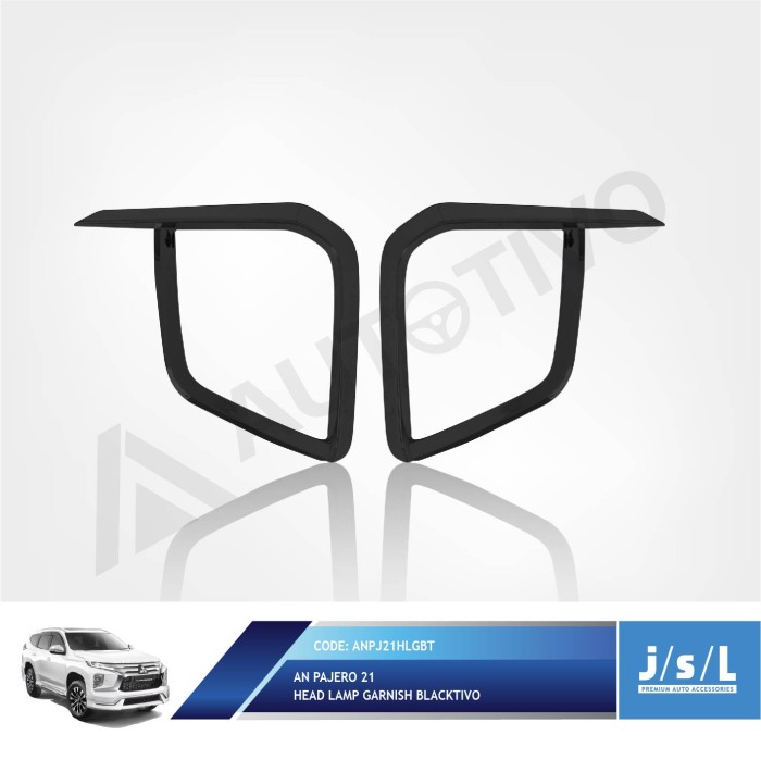 Aksesoris Fariasi Tambahan JSL Head Lamp Garnish All New Pajero 2021 Garnis Depan Blacktivo