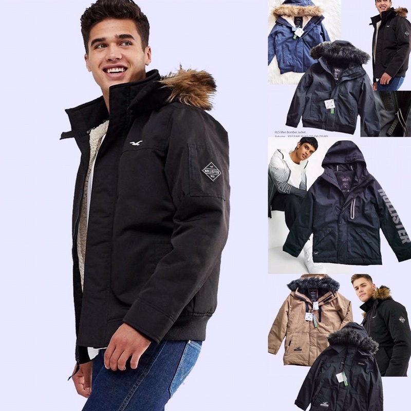 lovemecorner HOLLISTER JAKET PRIA MANTEL PRIA DGN BULU FUR ALL WEATHER / BOMBER / HOODED JACKET