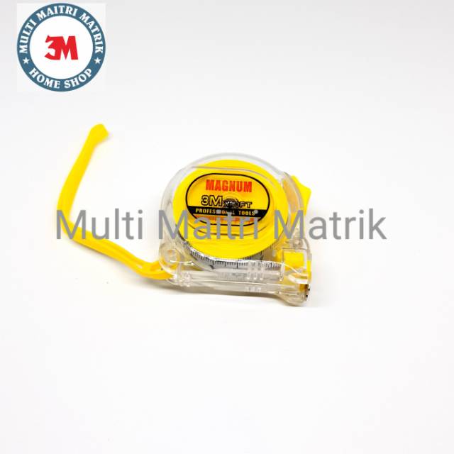 Meteran 3 meter transparan / meteran rol 3 meter bening / meteran tukang 3 meter