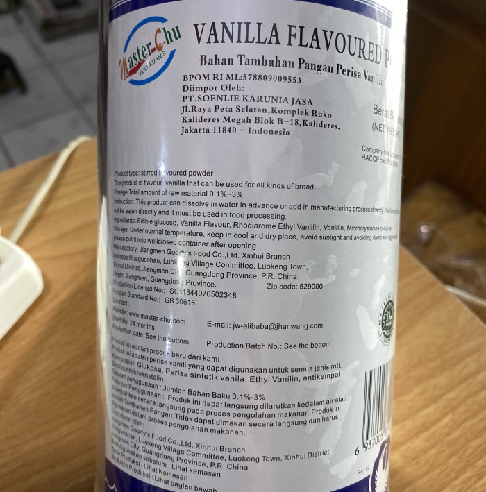 

Master Chu Vanilla flavoured Powder / vanilla powder