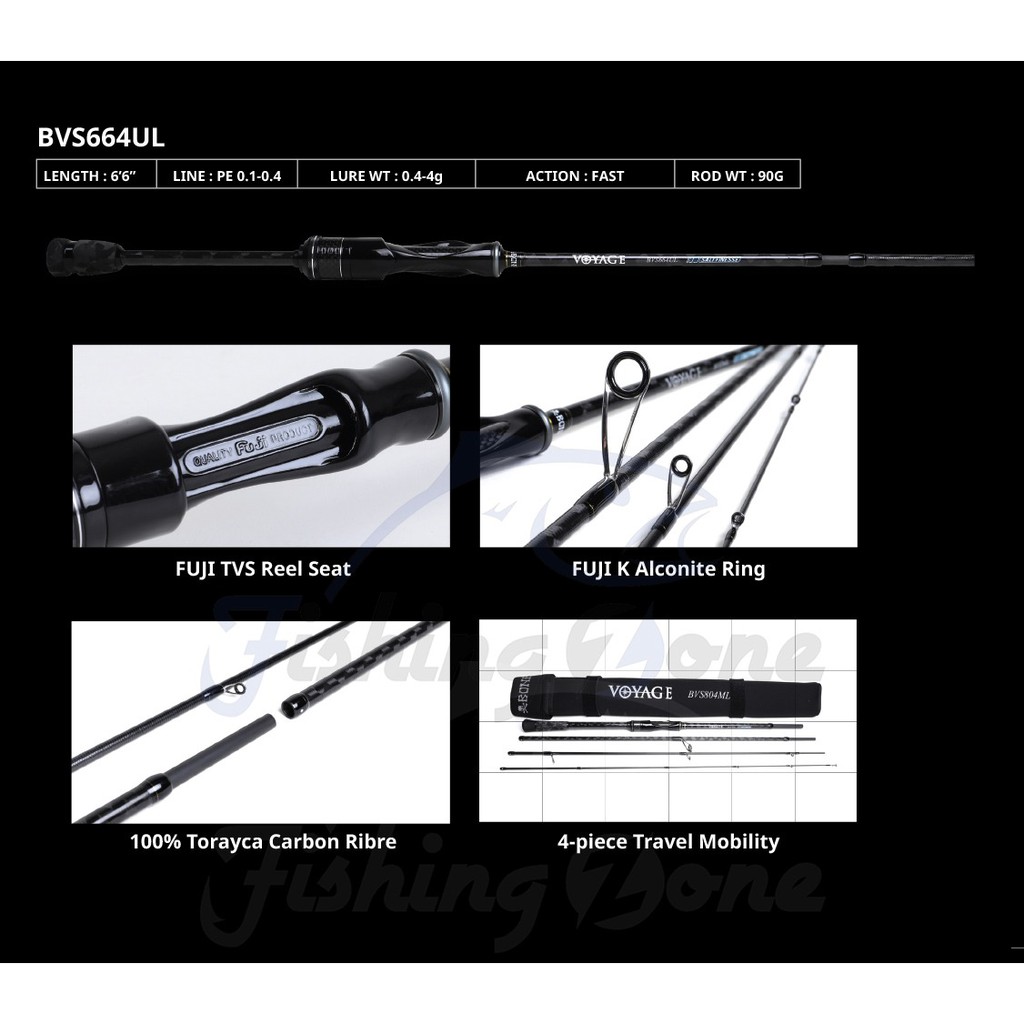 Bone VOYAGE SALT FINESSE Spinning BVS664UL - PE 0.1-0.4 - Joran Travel